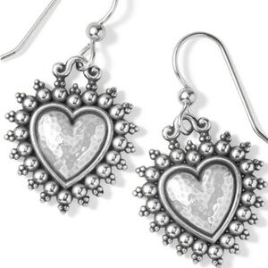 Brighton Silver Heart Earrings with Intricate Detailing